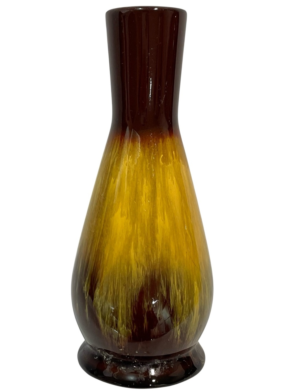 Vintage 1970s Blue Mountain Pottery Brown and Amber Bud Vase BMP Canada
